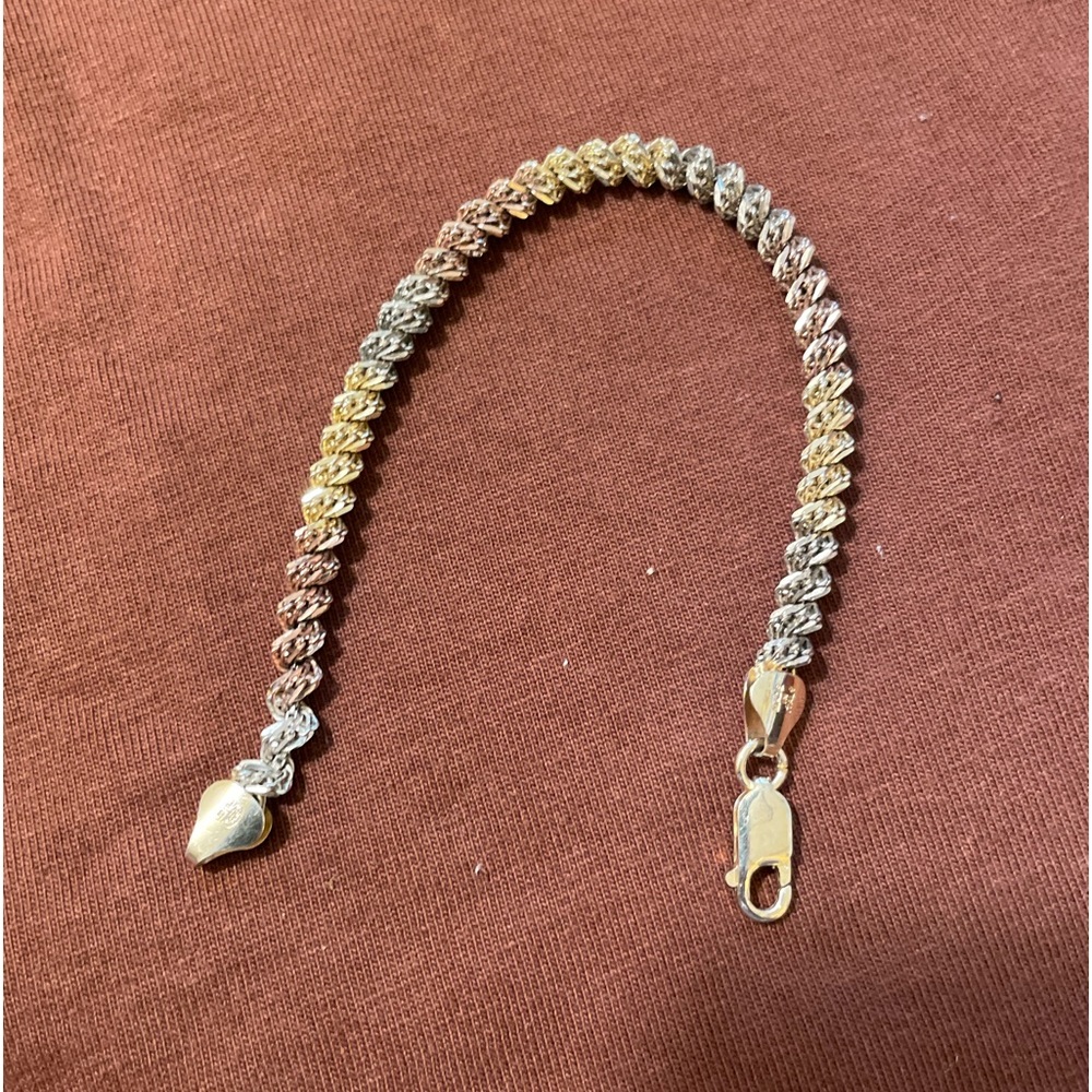 Tri color silver bracelet